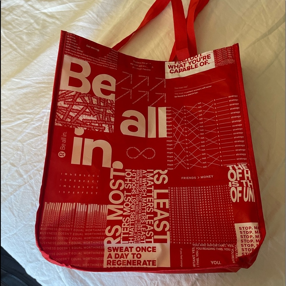 Standard size lululemon bag- Red